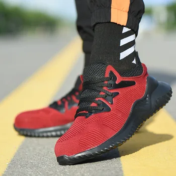 

Lizeruee 2019 Breathable Steel Toe Cap Work Safety Shoes Outdoor Men Anti-slip Deodorant Steel Puncture Proof Construction