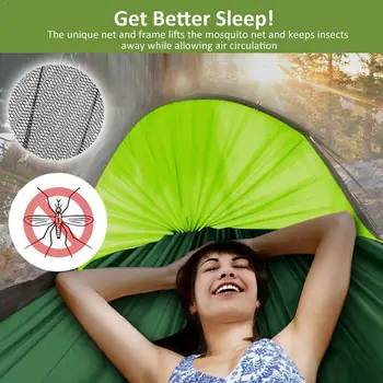 

Sapphire Color Matching WZ-043 Automatic Pole Outdoor Double Nylon Single Anti-rollover Hammock Parachute Anti-mosquito P2K5