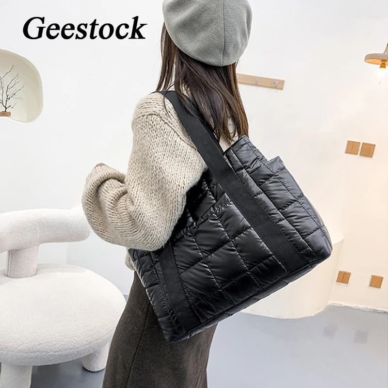 

Geestock Nylon Women's Bag pace Padded Shoulder Bags Large Capacity Designer Handbags Female Big Totes Shopping Bags