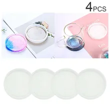 

4pcs Coaster Mold Round Silicone Resin Casting Jewelry Making Mould Tool Kit Jewelry Making Mould Handmade DIY Tool Supplies Tra