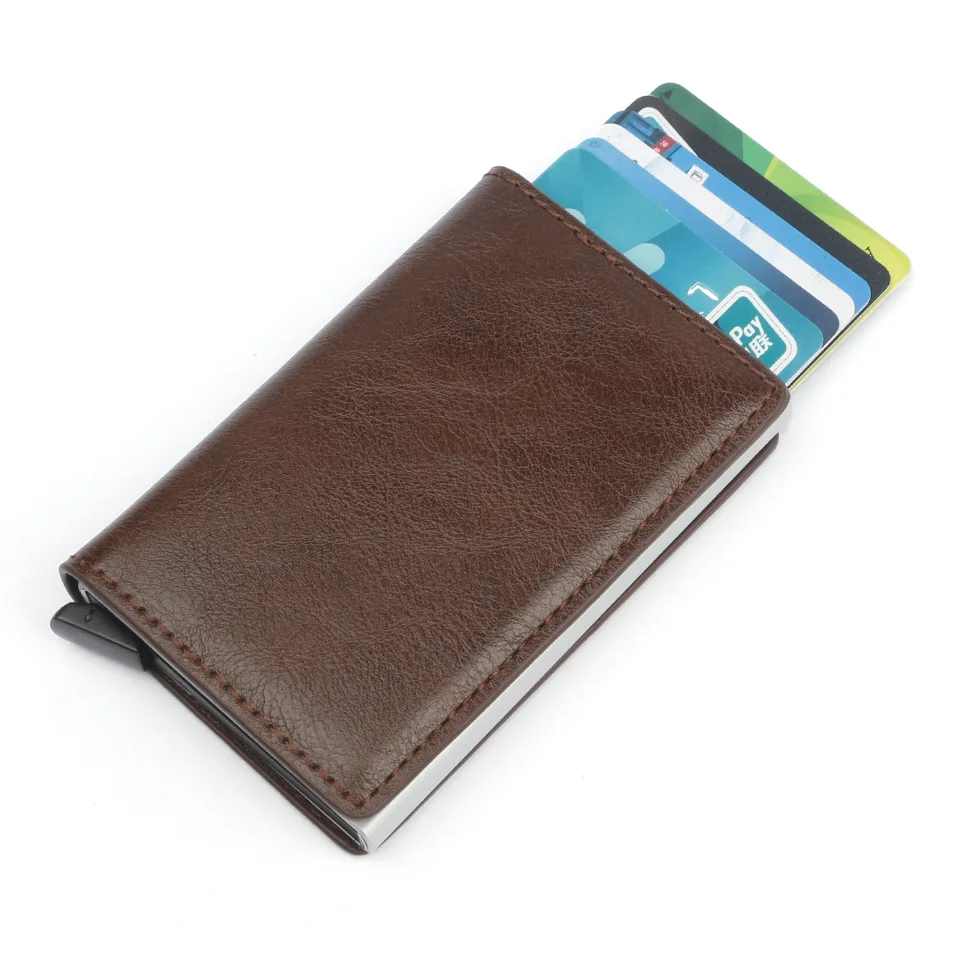 Смарт-кошелек Бизнес-держатель для карт Hasp Rfid Кошелек Алюминиевый металлический кредитный бизнес мини карточный кошелек для мужчин и женщин