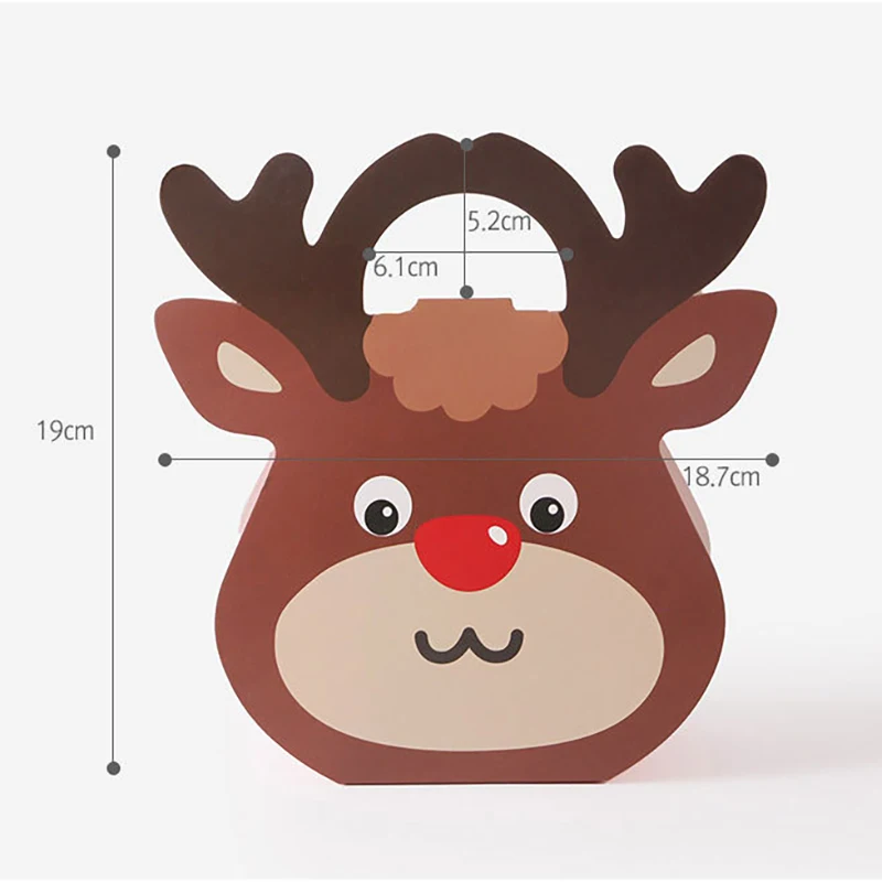 Deer A Рождественская коробка для конфет олень и Рождественская елка для гостей, бумажные упаковочные коробки для печенья, подарочные пакеты для рождественской вечеринки, Подарочный декор для детей - Цвет: Deer A