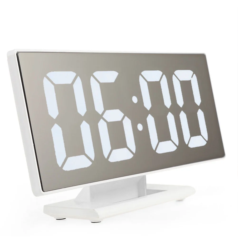 Review  Snooze Table Desktop Mirror Decor Multifunction Large Screen Alarm Clock Led Digital USB