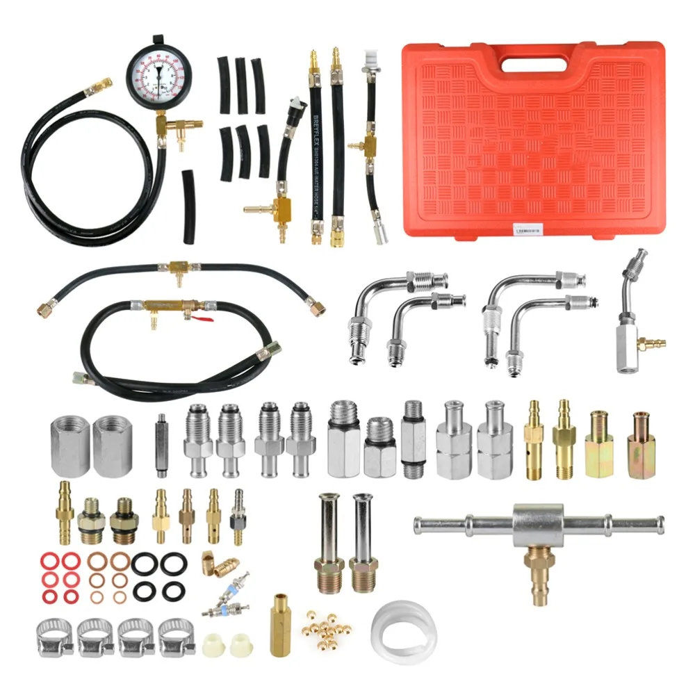 TU-443 Car Trucks Manometer Fuel Injection Pressure Tester Gauge Kit Fuel Flow 0-140 psi For Bosch CIS GMTBI System