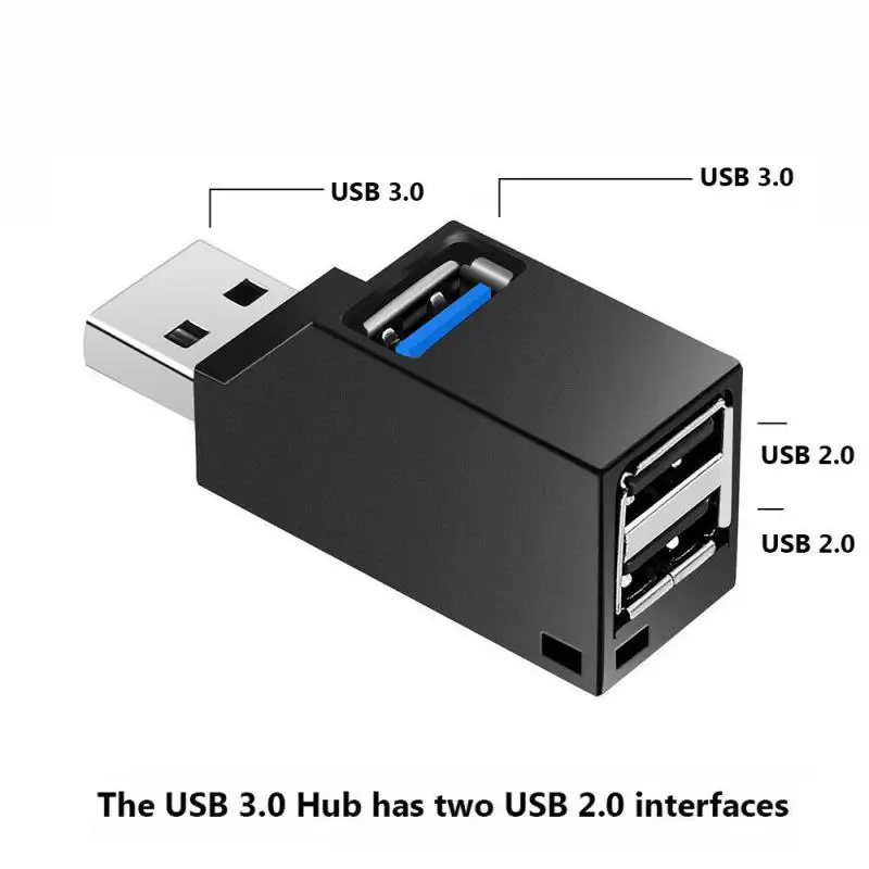 Концентратор Портативный 3-Порты и разъёмы USB 2,0 дозатор USB 2,0 Встроенный usb-хаб расширения концентратор разделитель для быстрой передачи