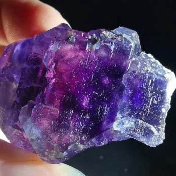 

38.6gNatural rare purple fluorite mineral specimen stone and CRYSTAL HEALING CRYSTAL QUARTZ GEM