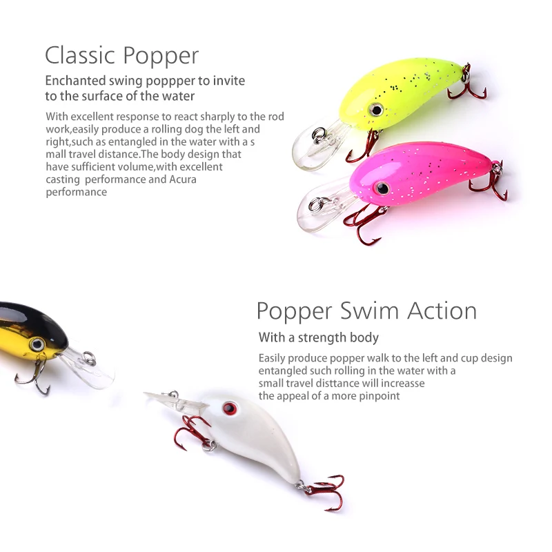 43 мм 5,3 г Crappie Crankbaits дайвинг с неглубоким погружением квадратные накладные воблеры искусственная жесткая приманка для ловли окуня воблер гольян