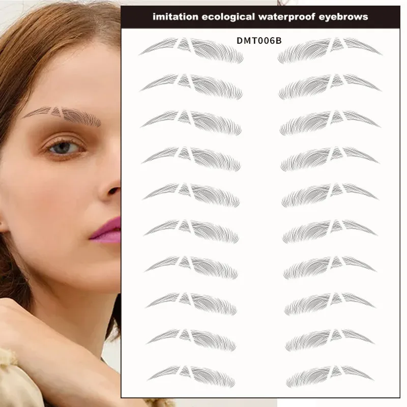 6D Eyebrow Tattoo Sticker Waterproof Eyebrow Templates Tools Cosmetics Professional Makeup Eye Brow Shaper Eyebrows Sticker