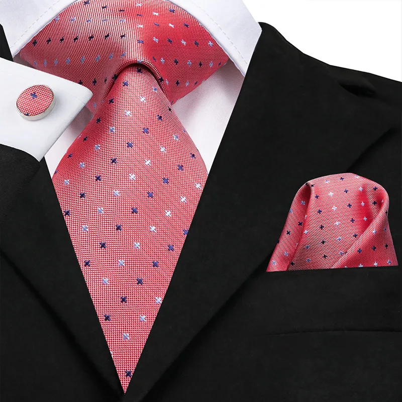 C-3118 Hi-Tie шелковые галстуки для мужчин Hanky набор запонок 8,5 см мужские галстуки модные красные свадебные Цветочные Пейсли роскошный большой галстук - Цвет: C-3118