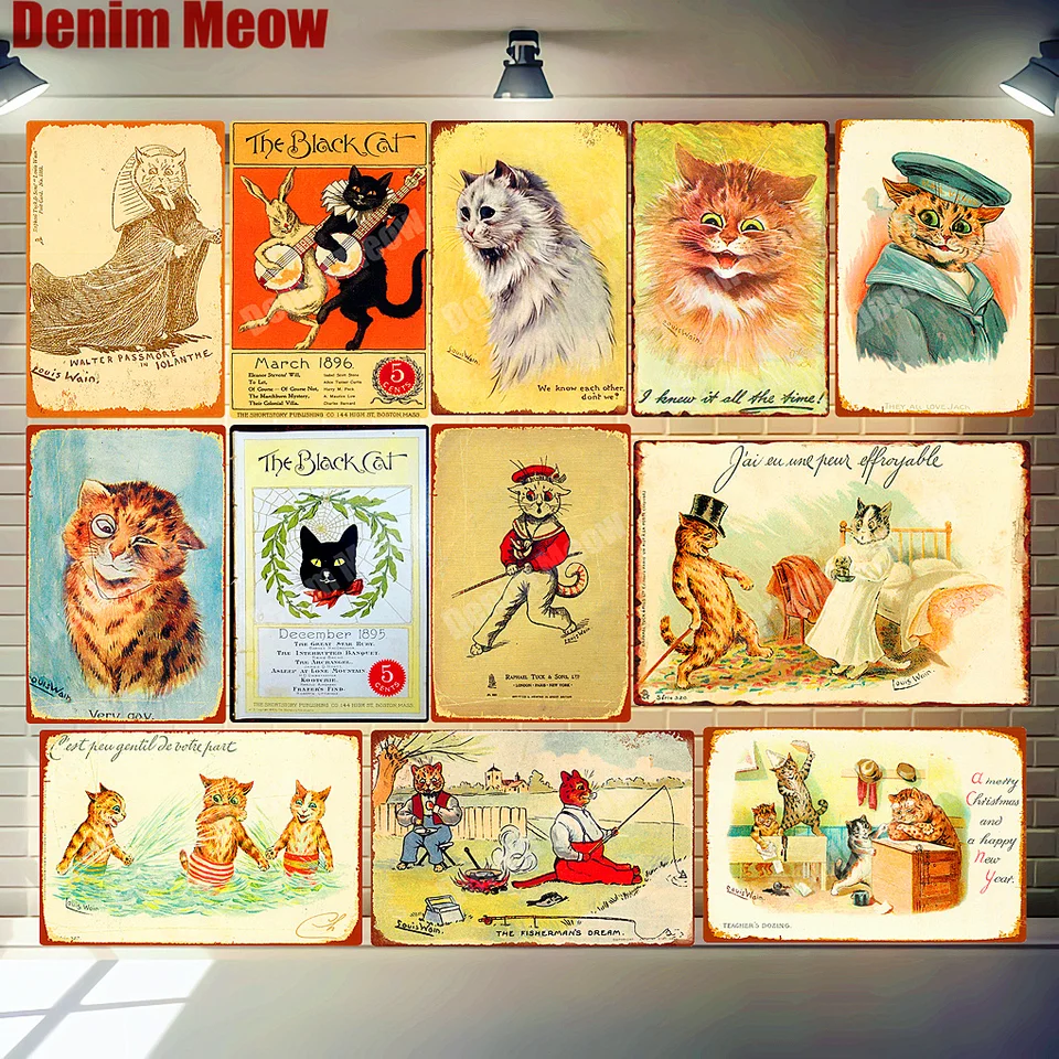 Black Cat Vintage Metal Tin Signs Persian Cat Plates Bar Pub Cafe Home Wall Decor Pet Gift Retro Plaque Metal Art Poster N306 Aliexpress