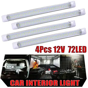 

4X 72 LED Interior Light Strip Bar Car Van Bus Caravan ON/OFF Switch 12V 12 VOLT Drop Shipping