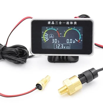 

3 Function 12v/24v Truck Car Oil Pressure Gauge Monitor Voltmeter Voltage Water Temperature Gauge Meter lcd instrument panel