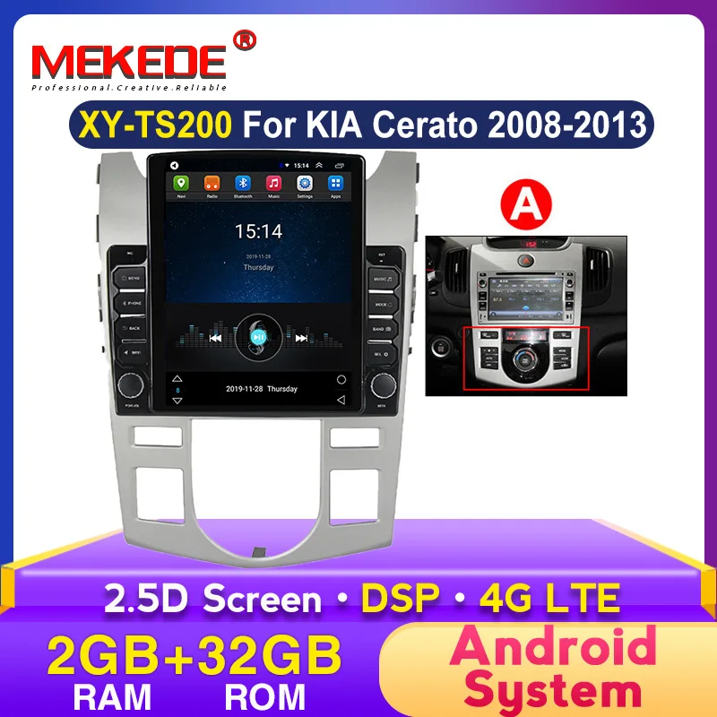Mekede 2.5d Screen Car Multimedia Player For Kia Forte(at) Cerato 2