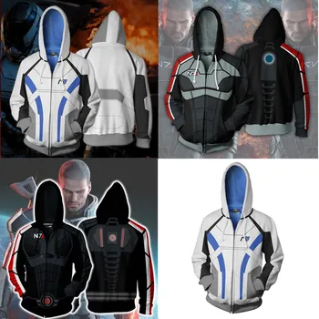 

Mass Effect N7 Hoodies Cosplay Men Sweatshirt Zipper Breasted Mass Effect Tracksuit Cardigan Jacket Casual Hooded Sweatshirts