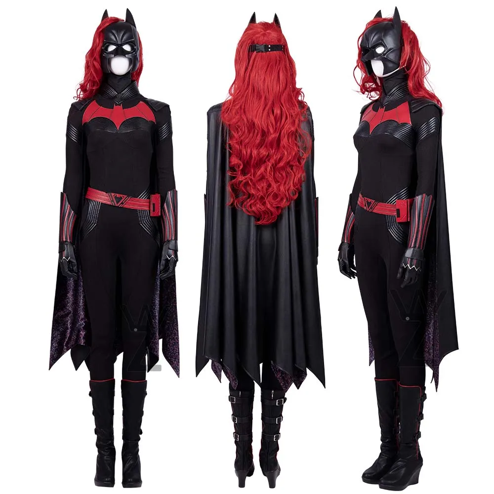 Новые костюмы на Хэллоуин Бэтмен Kate Kane Косплей Костюм классная бэтледи наряды с маской парик и плащ ботинки изготовленные под заказ