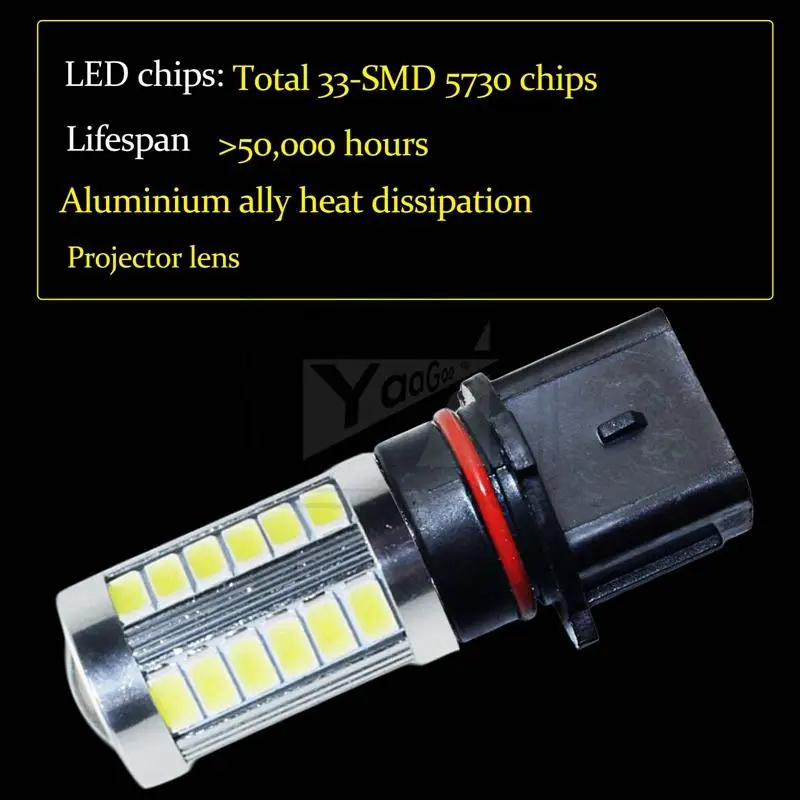 YaaGoo 2x белый 6000K P13W 33SMD 5730 чип светодиодный лампы для авто автомобиля противотуманная фара вождение свет