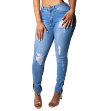 Брюки расклешенные модные джинсы женские отверстия Джинсовые винтажные длинные брюки женские модные Клубные длинные джинсовые повседневные штаны, брюки