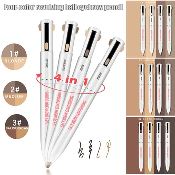 

Wholesale 4 in 1 Easy to Wear Eyebrow Contour Pen Defining Highlighting Brow Pen Waterproof Sweatproof Eye Brow Tattoo Pencil M3