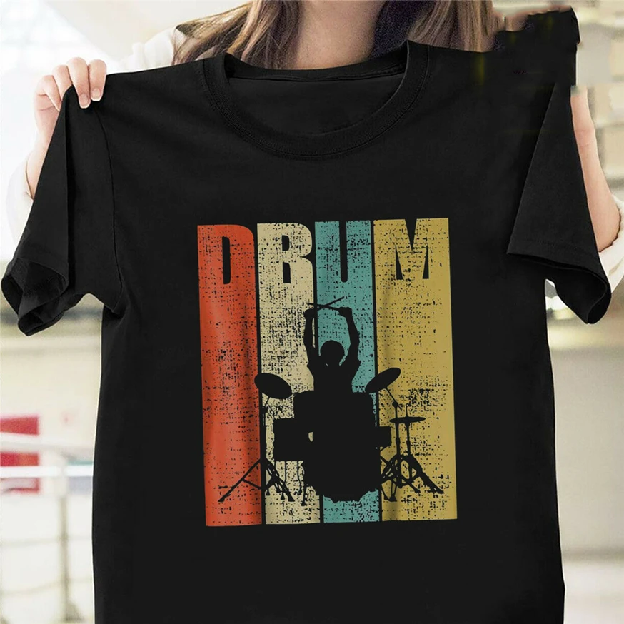 

Drummer Retro Vintage Funny T Shirt Black Size S-3Xl Top Christmas Gifts Tee Shirt