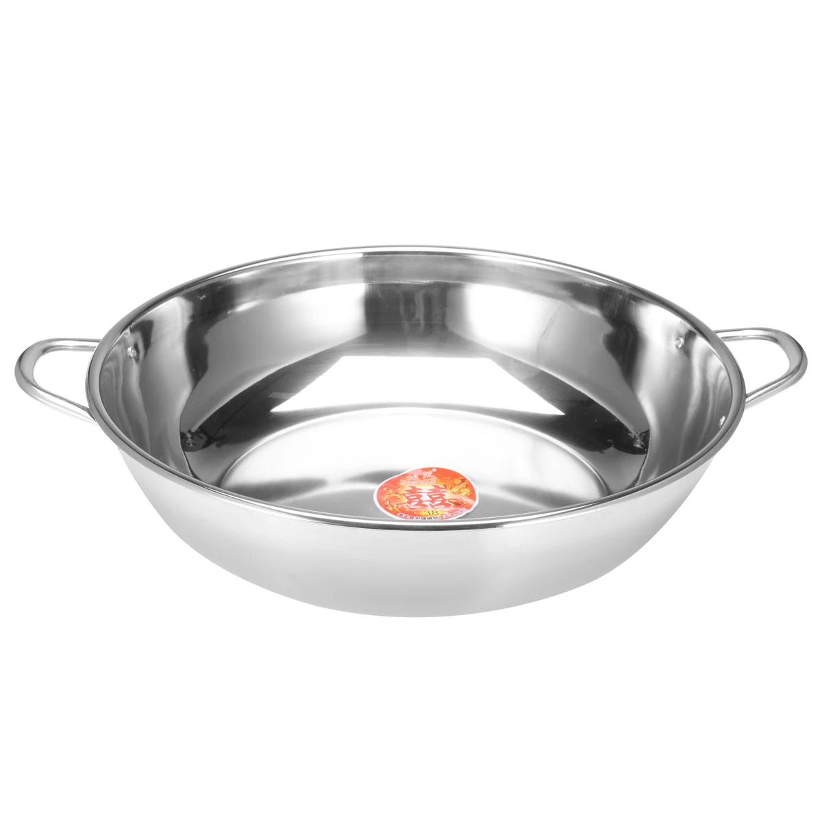 Stainless Steel Hot Pot Induction Cooker Gas Stove Compatible Pot Home Kitchen Cookware Soup Cooking Pot Without Lid 38cm