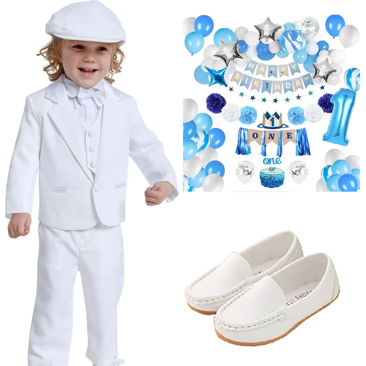 Baby Boy Baptism Suit Infant Formal Wedding Birthday Party Outfit