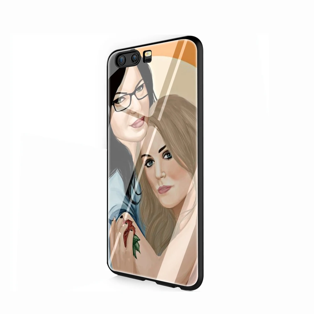 Оранжевый черный цветной чехол из закаленного стекла для телефона huawei Y6 Y9 Honor 8X 7A 9 10 P10 P20 P30 mate 20 Lite Pro - Цвет: G2