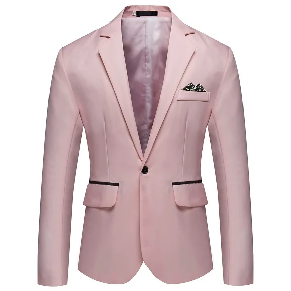 Роскошные Для мужчин Slim Fit блейзер Модные однотонные Для мужчин s пиджак свадебное платье пальто Повседневное Бизнес мужской пиджак