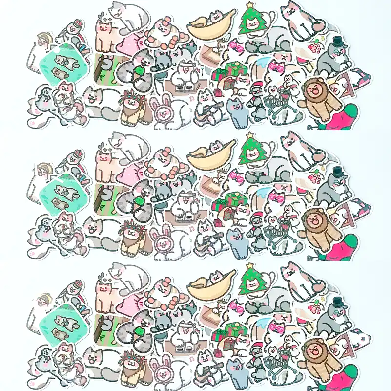 40個の漫画猫ペットシリーズステッカークリエイティブかわいい猫猫動物自作防水文房具ギフトおもちゃ 車のステッカー Aliexpress