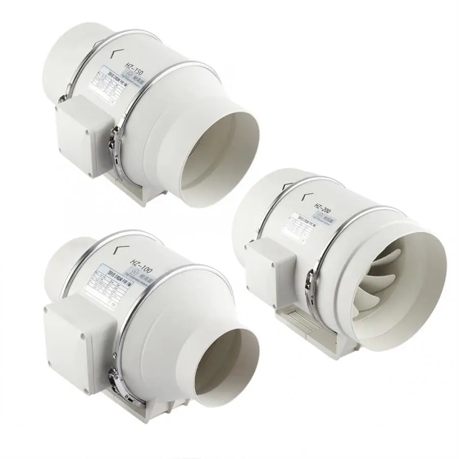 

Blower High Efficiency Inline Duct Fan Air Extractor Bathroom Kitchen Ventilation System 110V US Plug Industrial Fan