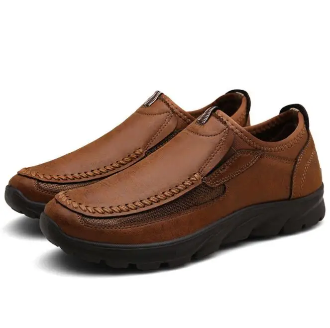Light brown STAN SHARK/мужская повседневная обувь; лоферы; кроссовки; модные Лоферы ручной работы в стиле ретро для отдыха; Zapatos; повседневная мужская обувь; es Hombres; 48 - Цвет: Light brown