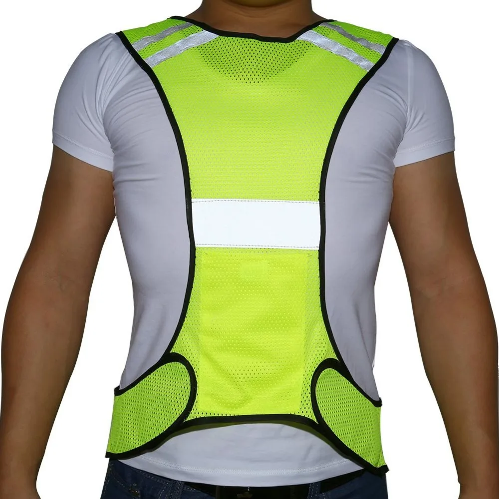 High Visibility Reflective Safety Vest Night Running Security Clothing Adjustable Waist,Night Running Cycling Warning Safety