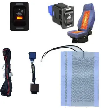 

Universal 12V Car Seat Heater Carbon Fiber Heat Pad w Rock Switch and Temperature Protector for seat cushion warm autumn winter