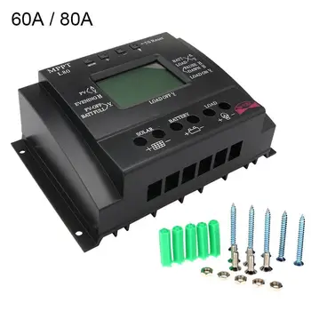 

60A/80A MPPT Solar Panel Battery Regulator Charge Controllers CE 12V/24V Solar Controller Cable 1500W Solar MPPT