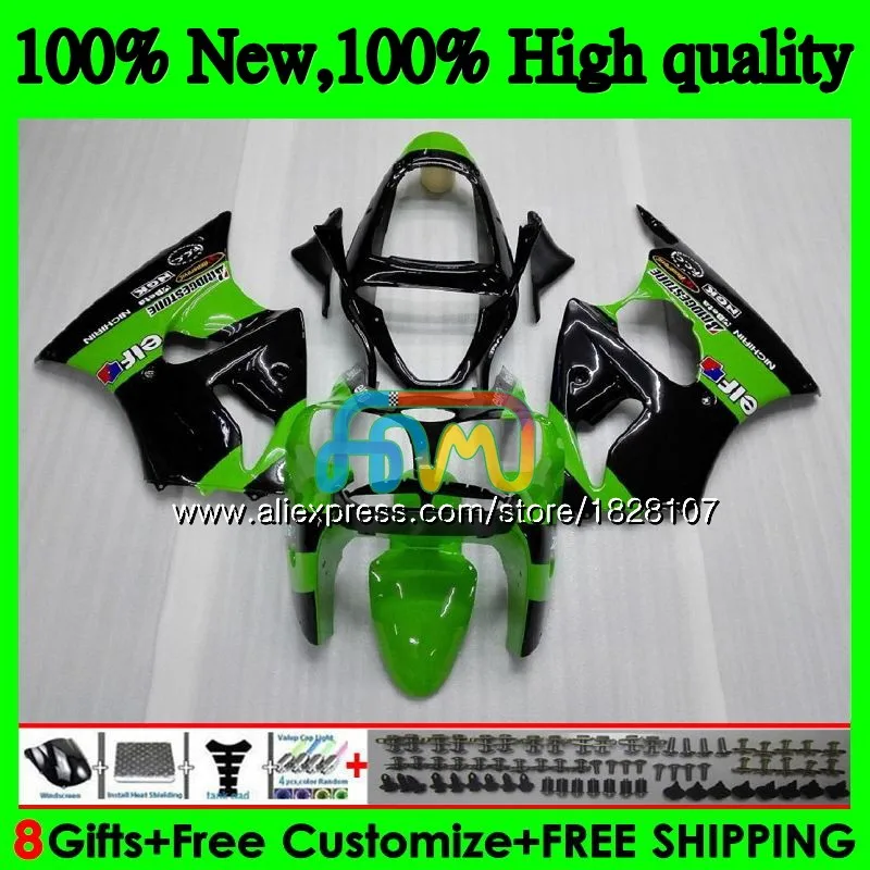 Корпус для KAWASAKI ZX-636 ZX 6R 636 600 CC 6 R ZX636 13BS. 13 зеленый 600CC ZX-6R ZX600 ZX6R 00 01 02 2000 2001 2002 обтекатель - Цвет: No. 1