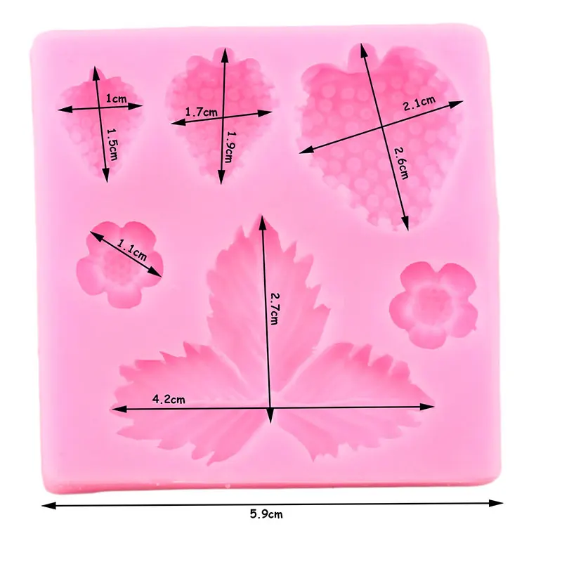 Клубничные силиконовые формы цветок листья помадка для кекса торт украшения инструменты форма для конфет форма для шоколада формы для мастики