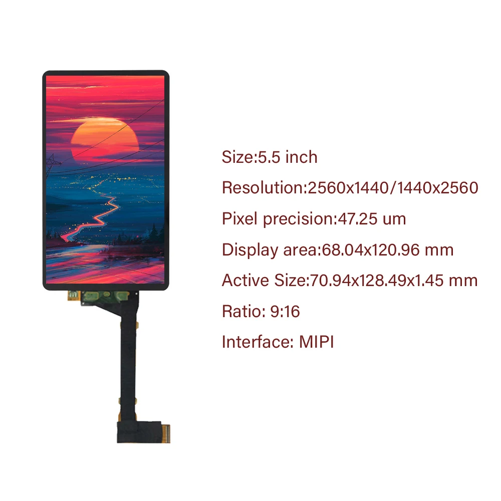 5 дюймовый 2k IPS LCD LS055R1SX03 1440*2560 ЖК-экран для WANHAO Дубликатор 7 D7 3d принтер проектор VR