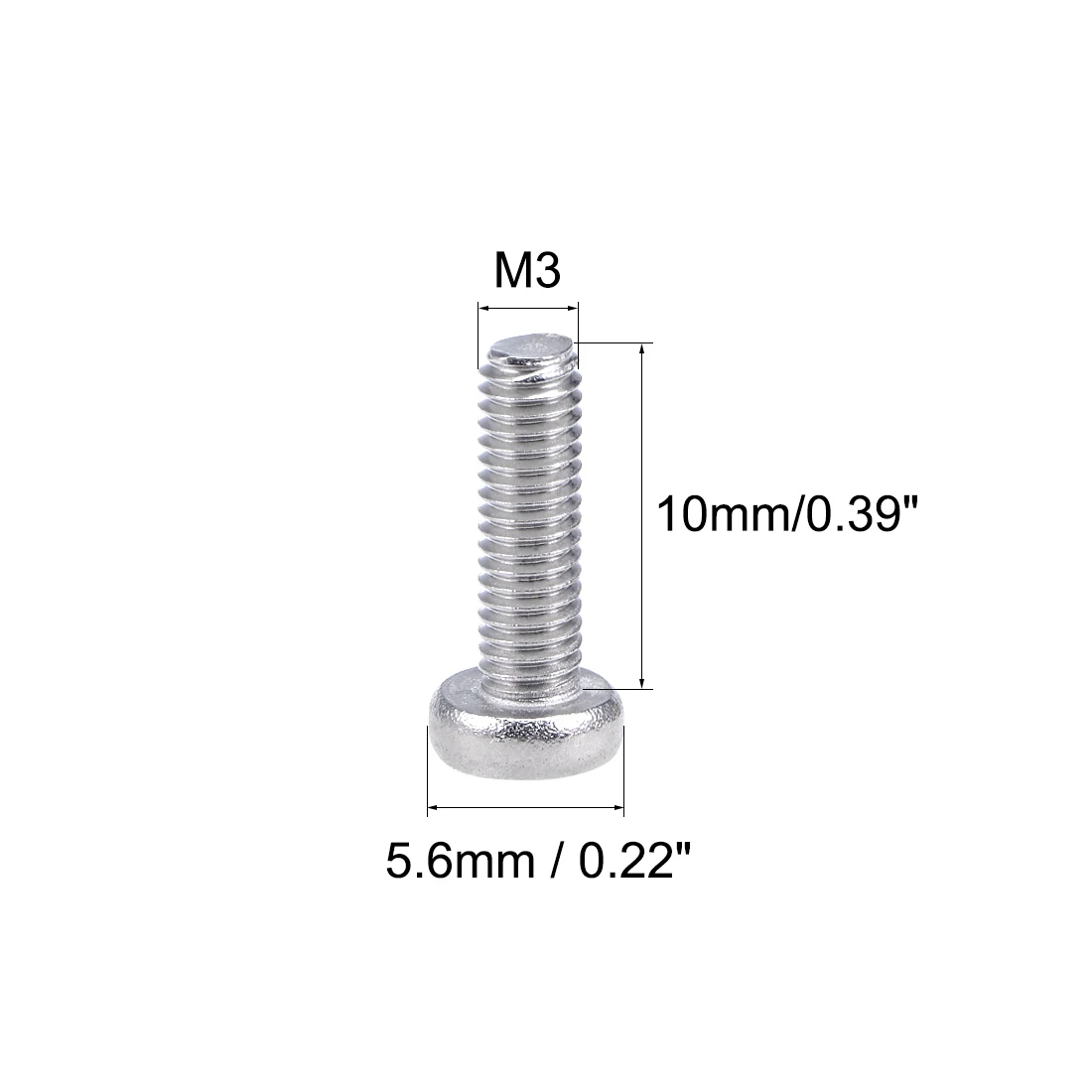 Uxcell M2x8mm крепежные винты Pan крестовая отвертка 304 Нержавеющая M3x10mm 30 шт