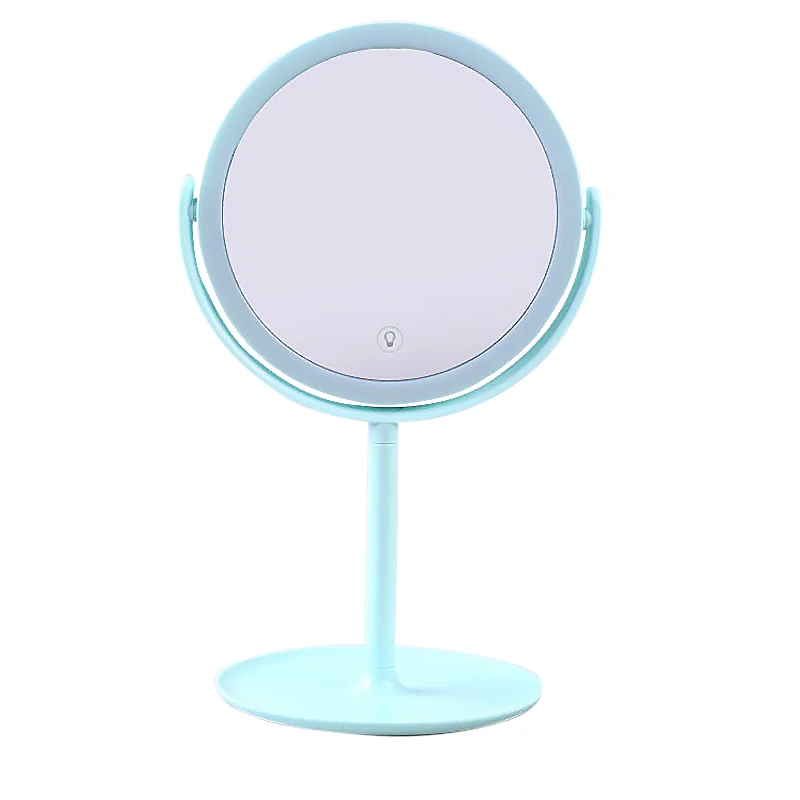 Светодиодное зеркало для макияжа со световым дополнением настольное перезаряжаемое туалетное зеркало настольное складное красное карманное зеркало для девочек