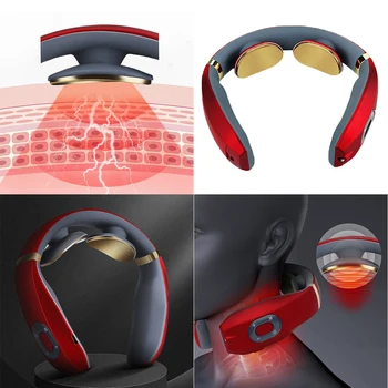 

Neck Massager Machine 3 Heating Options 6 pulse modes Cervical Massager Pulse Massage Relax Pain Relief Gift