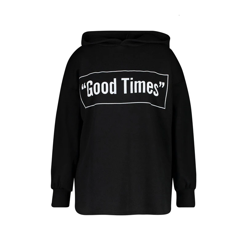 HDY Haoduoyi модный осенний Свободный пуловер с капюшоном и надписью «Good Times», свитер большого размера