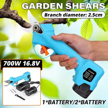 

16.8V Cordless Pruner with 2 Battery Fruit Tree Pruning Shears Garden Cutter Garden Tools Pruning Cutting Shears Grafting Shears