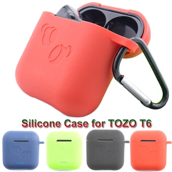 

Silicone Case for TOZO T6 Protective Cover with Anti-lost Buckle for TOZO T6 Earphone Accessories Portable Charging Box