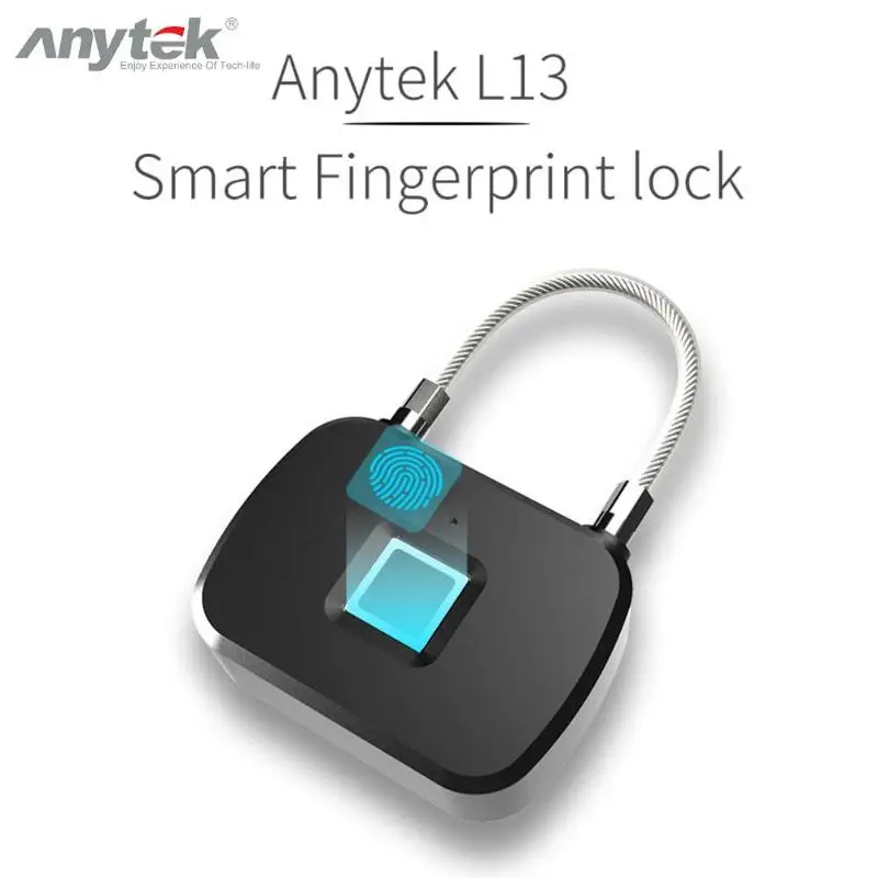 Anytek L13 замок отпечатка пальца умный без ключа Противоугонный замок безопасности дверь Багаж Замок для чемодана для путешествий чемодан велосипед