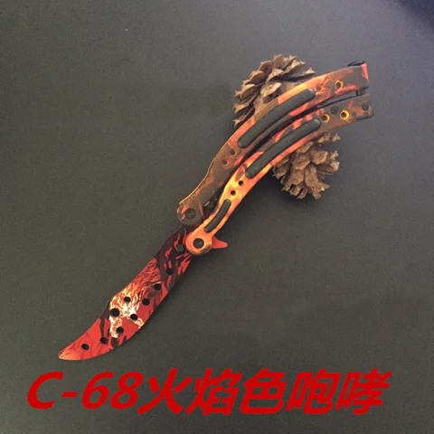 Нож-бабочка серп из стали, нож для игры в бабочку, складной тренировочный инструмент для взрослых, игрушка для практики, не окантовывается, CSGO периферийная - Цвет: I