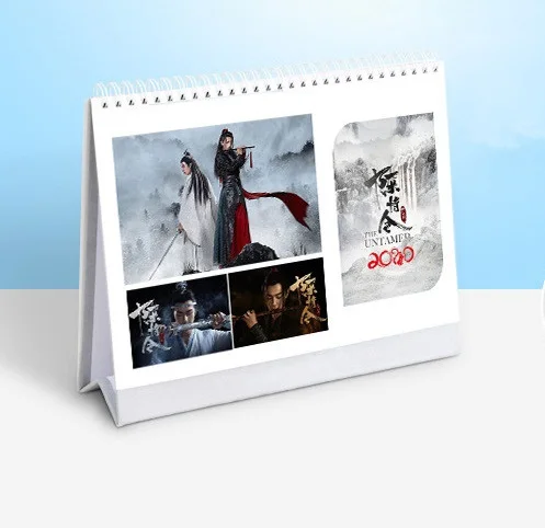 Белый Chen Qing Ling Desk Calendar Wei Wuxian Lan Wangji Character Calendars Daily Schedule Planner.01-.12 - Цвет: Белый