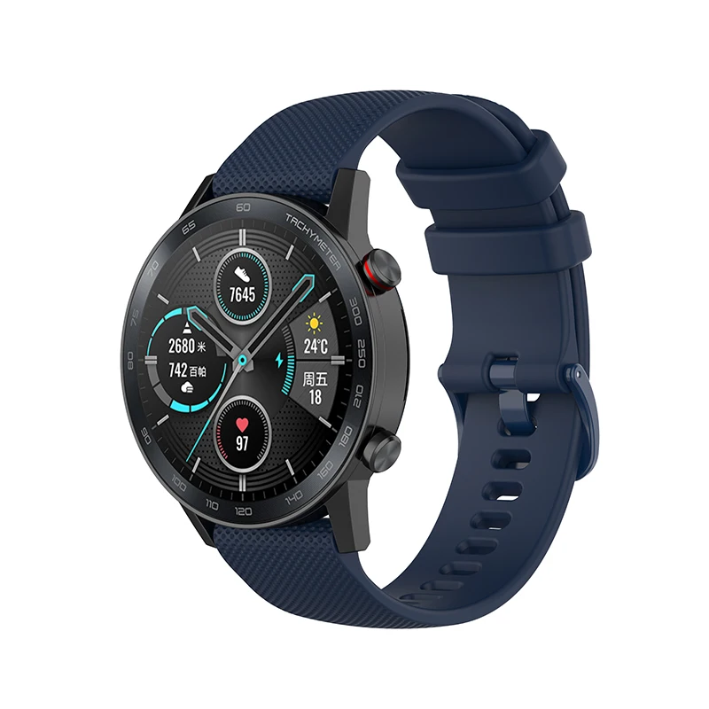 Мягкий силиконовый ремешок для наручных часов для huawei Honor Magic Watch 2 ремешок для наручных часов - Цвет ремешка: Navy Blue