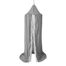 Детский круглый купол, балдахин, шифон с кружевом, высота 9,5 дюйма, замок для девочек, подвесная москитная сетка