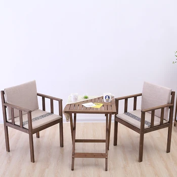 

Solid wood tables and chairs set round table square table chairs home coffee table back chairs outdoor chairs