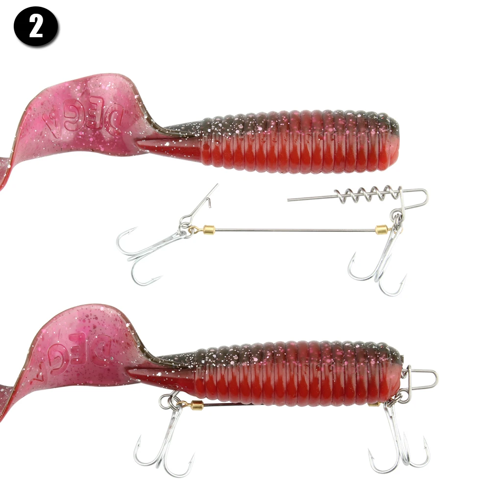 RoseWood 20pcs/lot Soft Fishing Bait Connector Worms Lure Spring Lock Pins To Fixed Latch Needle Soft Fishing Lures Accessories