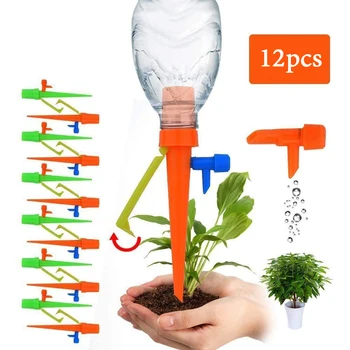 

12/6pcs Auto Drip Watering Spikes Saving Watering Irrigation Tool Kits Garden Flower Plants Irrigation Water System